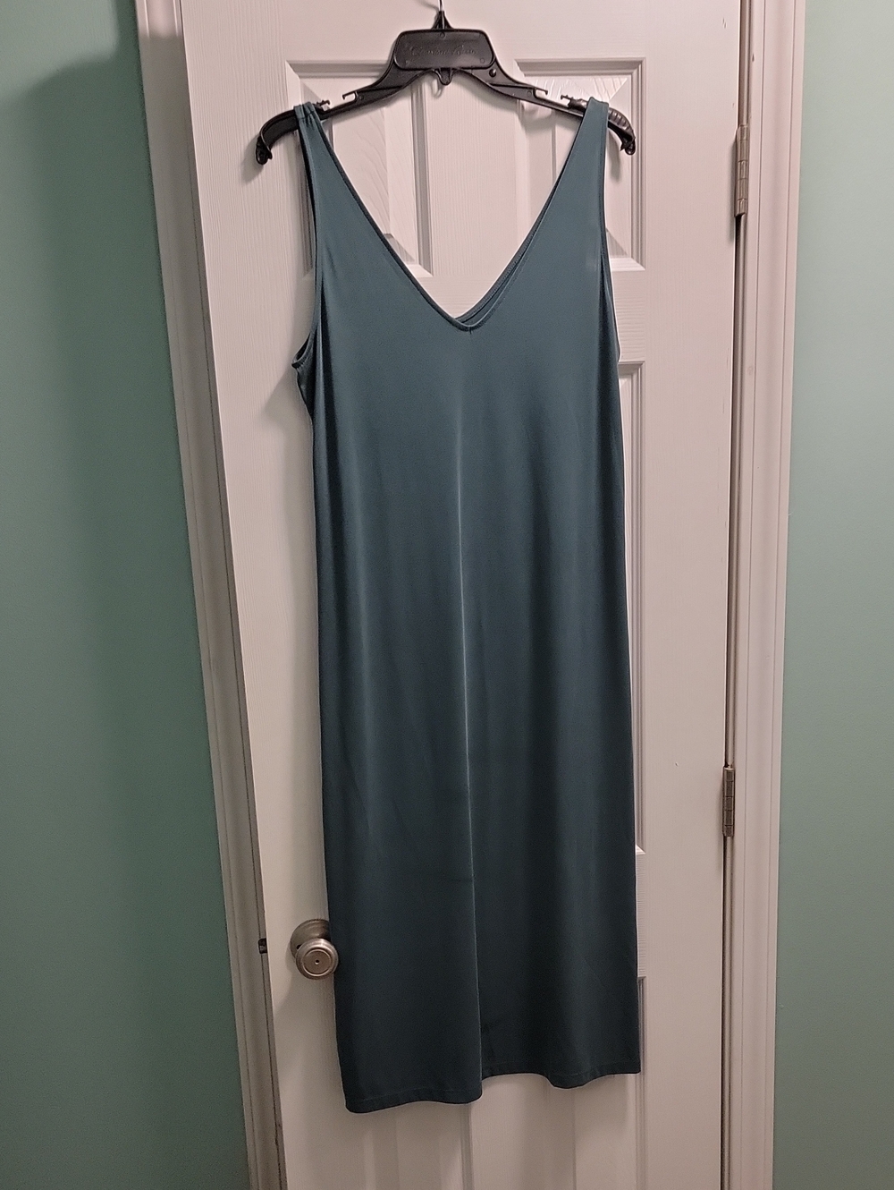 Women's Teal V-Neck Slip Dress